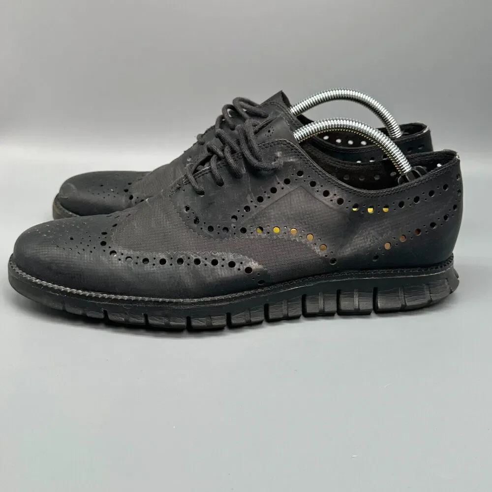 Cole Haan Zerogrand Men's 10.5 Black No Stitch Oxford Shoes Lace-Up Low Sneaker